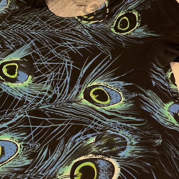 3 for $10*  Peacock and beaded sweater with 3/4 sleeve - Picture 4 of 7